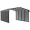 Arrow Storage Products Galvanized Steel Carport, W/ 2-Sided Enclosure, Compact Car Metal Carport Kit, 12'x20'x7', Charcoal CPHC122007ECL2 - alternate 1